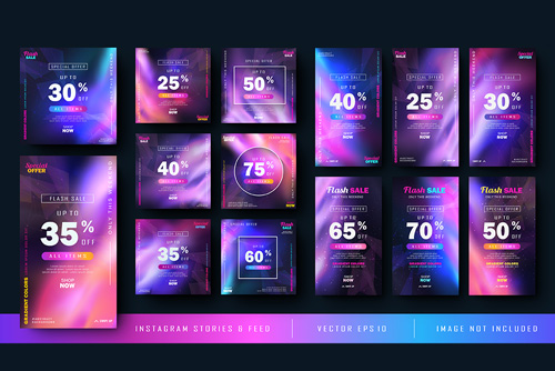 وکتور رایگان Eps قالب استوری و پست اینستاگرام